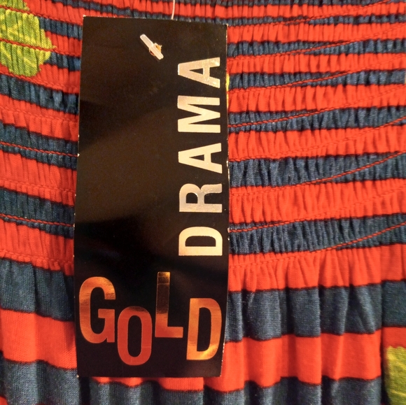 Gold Drama sleeveless strapless maxi dress, 100% rayon, style: RB1384J, - Picture 5 of 8